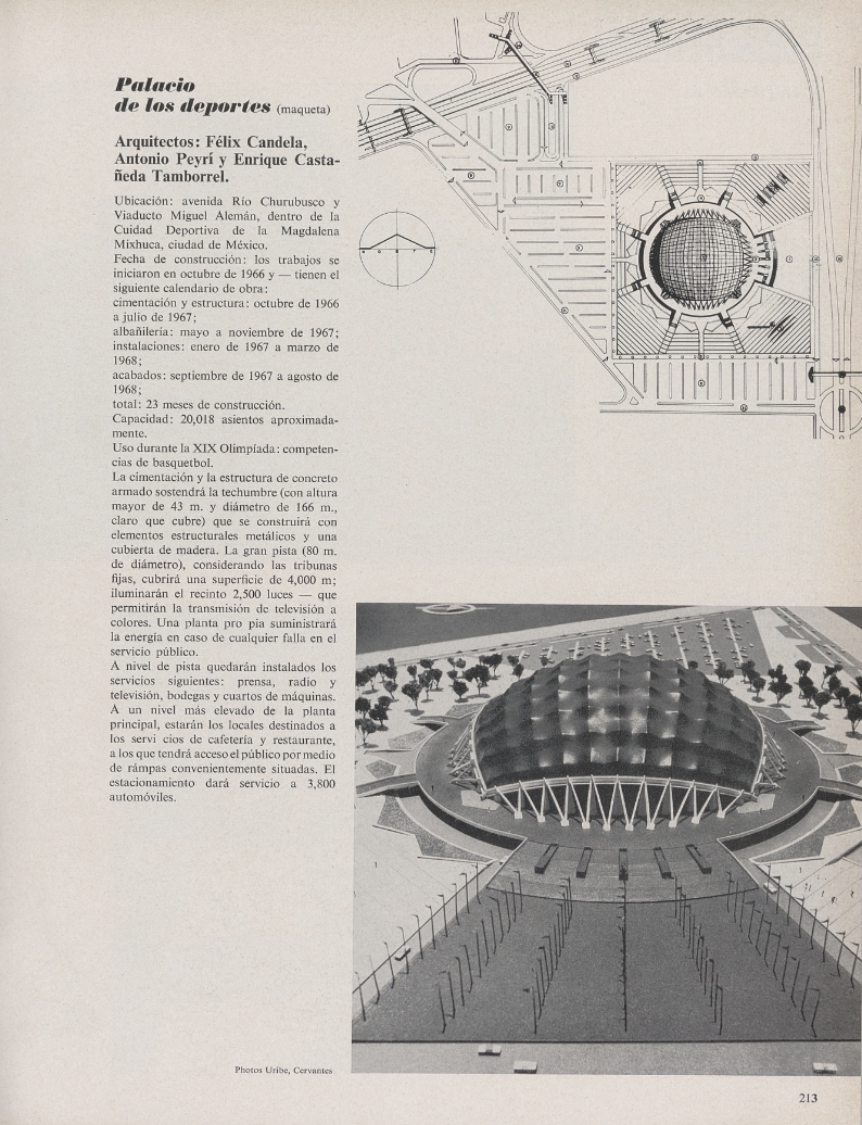 Palacio de los deportes, Mexico | Félix Candela, Antonio Peyrí, Enrique Castañeda Tamborrel