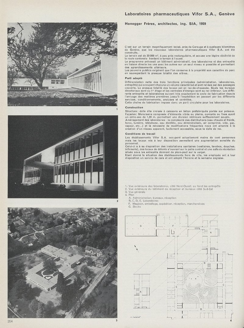 Laboratoires pharmaceutiques Vifor S.A., Genève | Honegger Frères