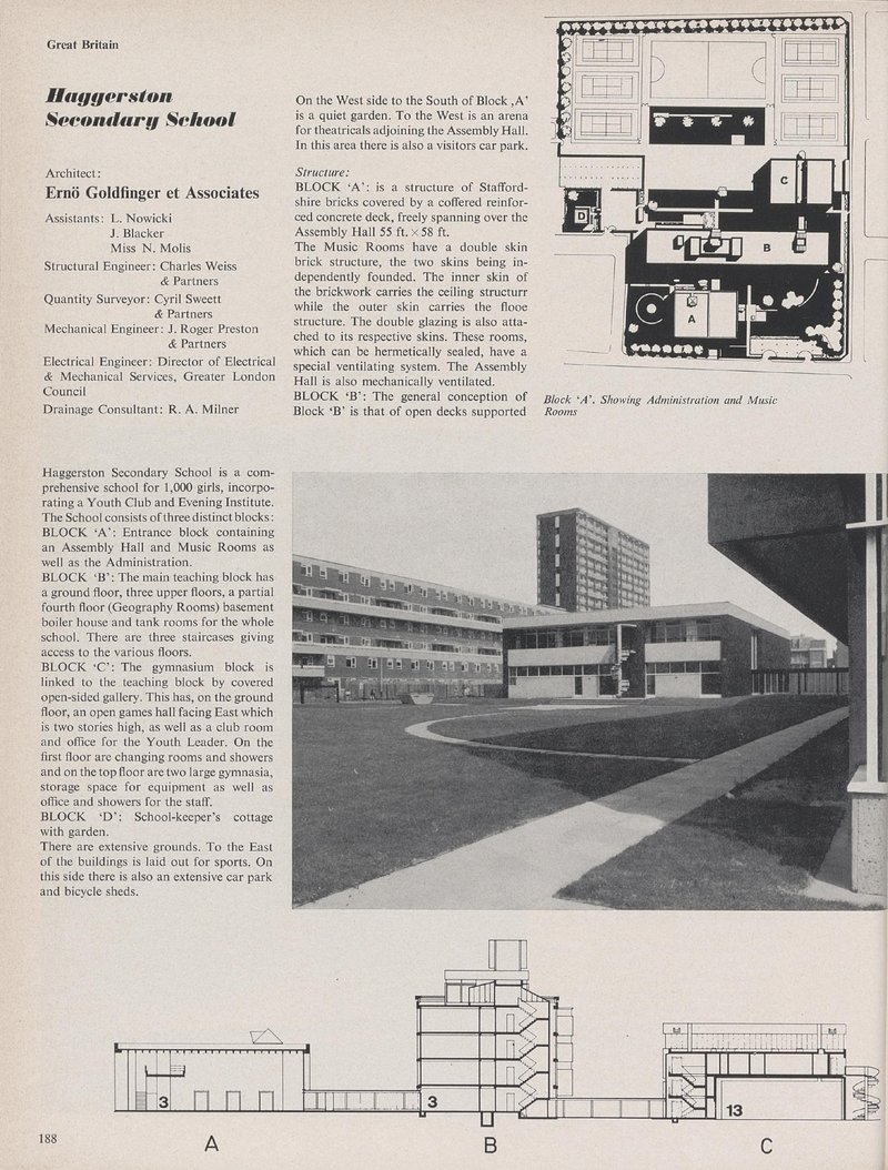 Haggerston secondary school, UK | Ernö Goldfinger & associates