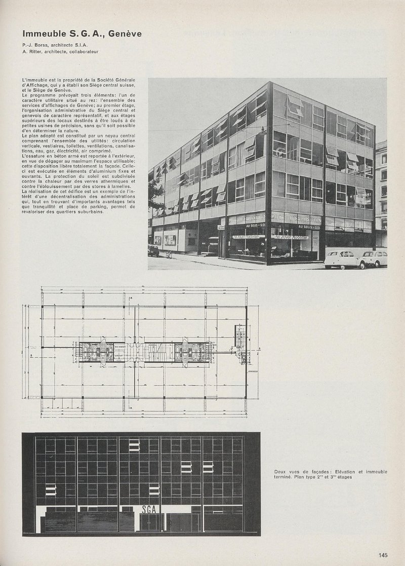 Immeuble S. G. A., Genève | P.-J. Borsa,