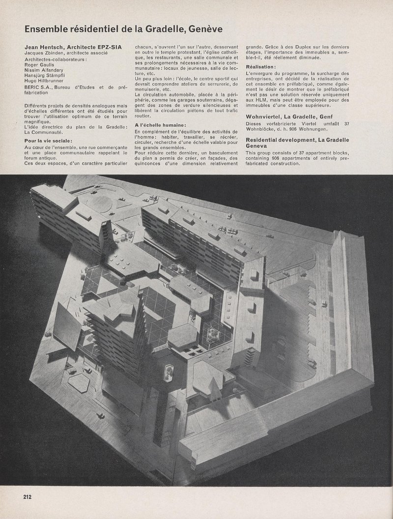 Ensemble résidentiel de la Gradelle, Genève | Jean Hentsch