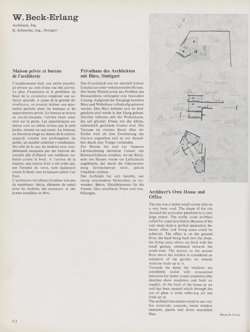 Maison privée et bureau de l’architecte, Stuttgart, Allemagne | W. Beck-Erlang