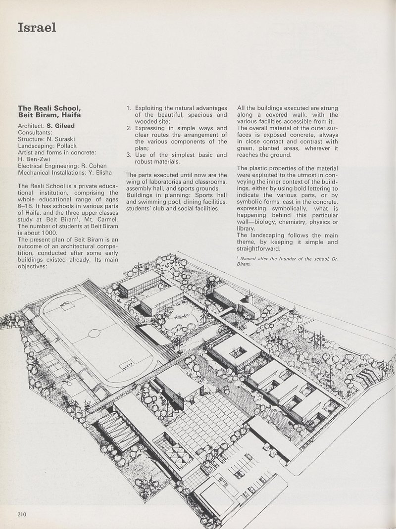 The Reali School, Beit Biram, Haifa, Israël | S. Gilead