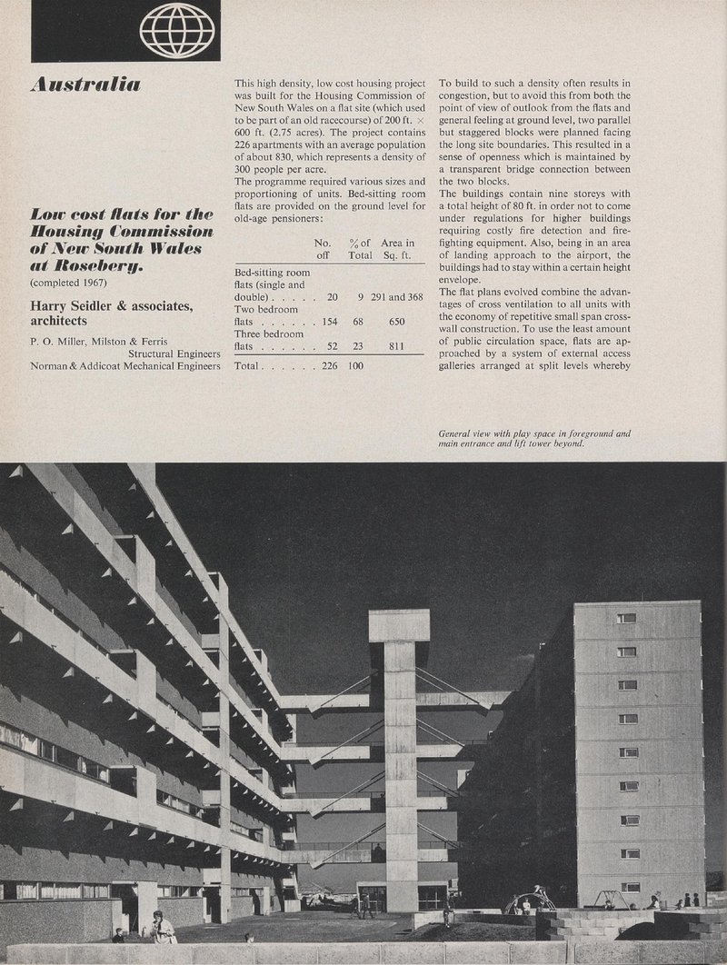 Low cost flats for the Housing commission of New South Wales at Rosebery, Australia | Harry Seidler & associates