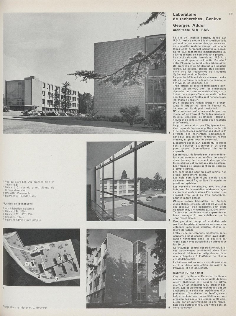 Laboratoire de recherches, Genève | Georges Addor