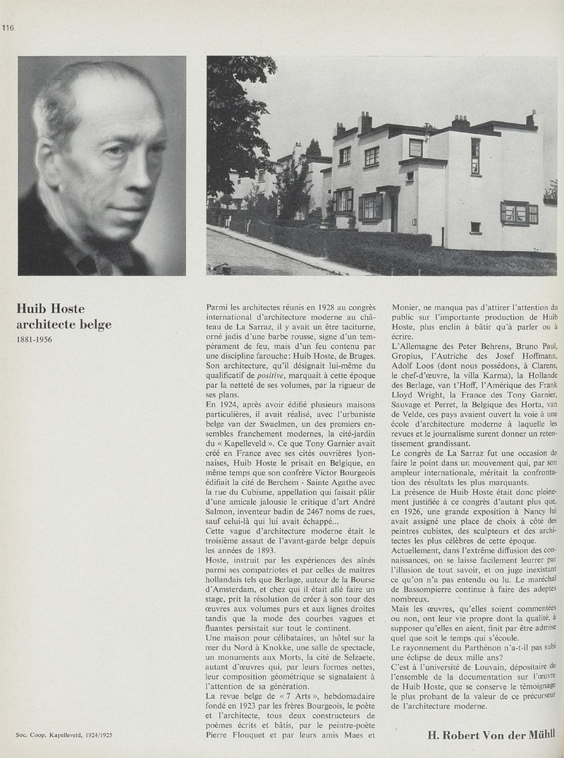Huib Hoste, architecte belge | H. Robert Von der Mühll
