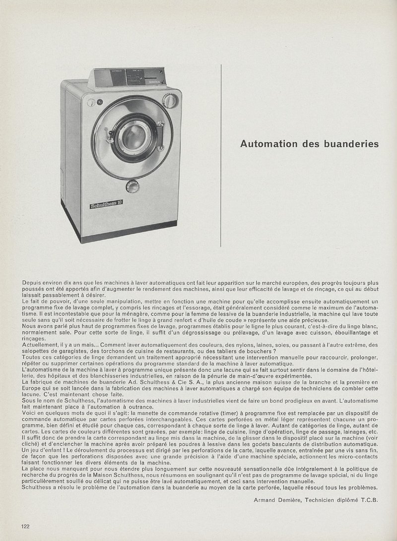 Automation des buanderies | A. Demière