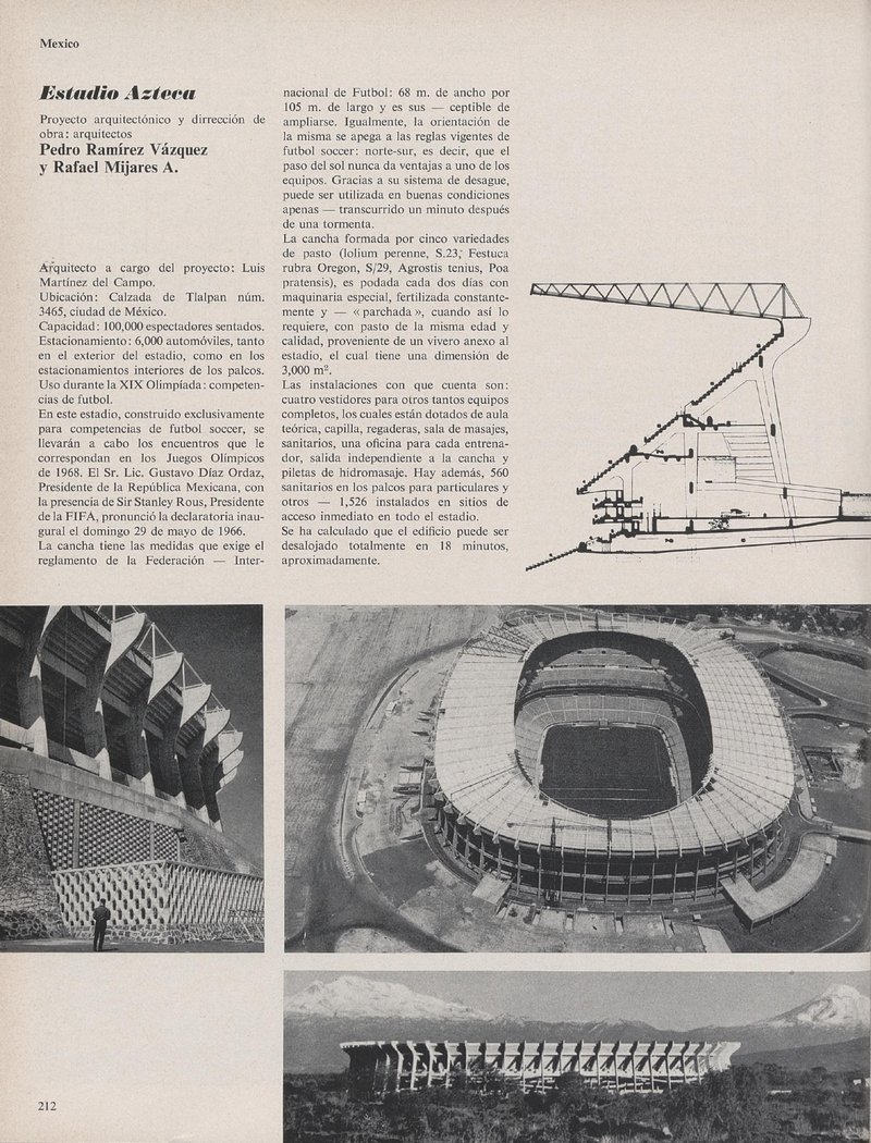 Estadio Azteca, Mexico | Pedro Ramírez Vásquez, Rafael Mijares