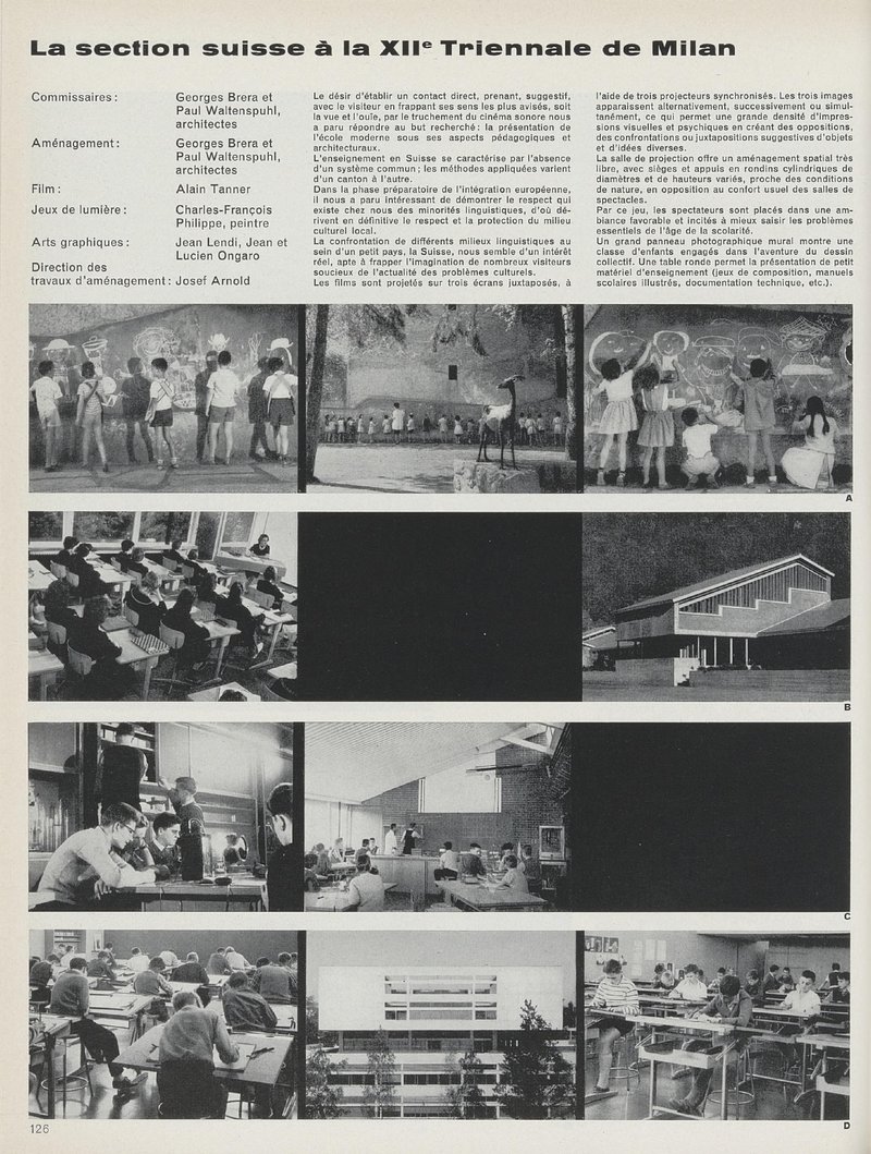 Le Pavillon Suisse à la XIIe Triennale de Milan 1960 | G. Bréra + P. Waltenspühl