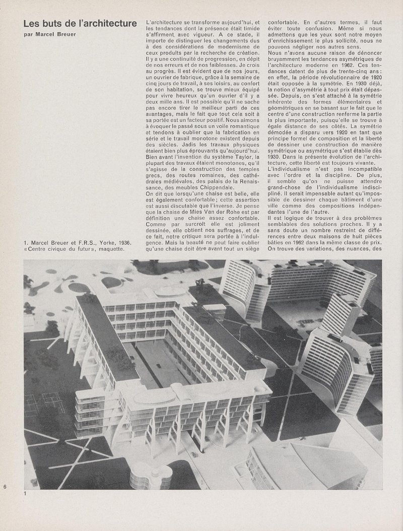 Les buts de l'architecture | Marcel Breuer