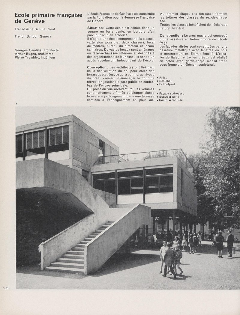 Ecole primaire française de Genève | Georges Candilis, Arthur Bugna