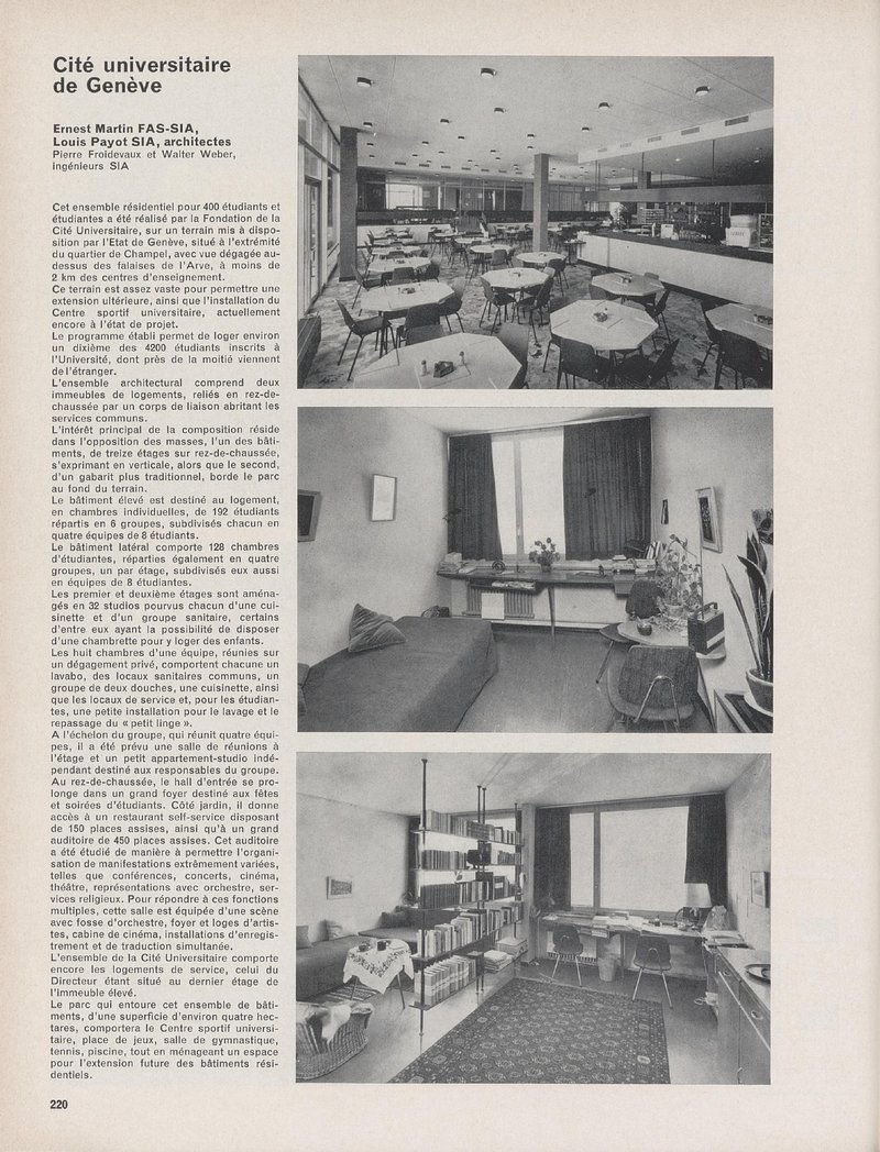 Cité universitaire de Genève | Ernest Martin, Louis Payot