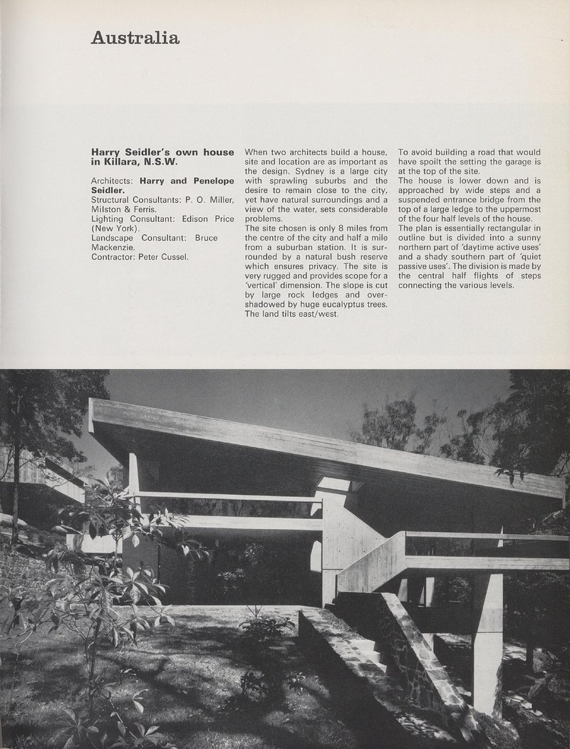 Harry Seidler's own house in Killara, M.S.W., Australia | Harry & Penelope Seidler